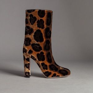 Dolce & Gabbana Velvet Leopard Print Booties